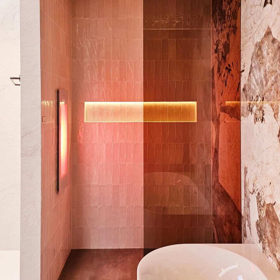 Turning a daily shower into a light therapy session
